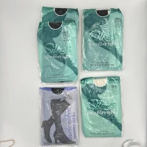 5 Pair Silkies Microfiber‎ Tights Control Top Opaque Medium & Trouser Socks